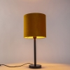 Art deco tafellamp zwart met gele kap 25 cm - simplo