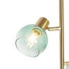 Art deco vloerlamp goud met groen glas 3-lichts - vidro