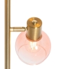 Art deco vloerlamp goud met roze glas 3-lichts - vidro