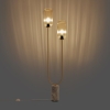 Art deco vloerlamp messing met helder glas 2-lichts - rid