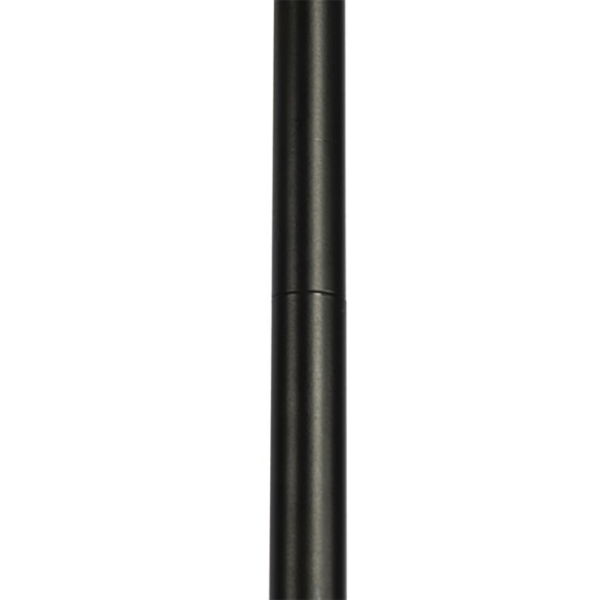 Art deco vloerlamp zwart 3-lichts met smoke glas - vidro