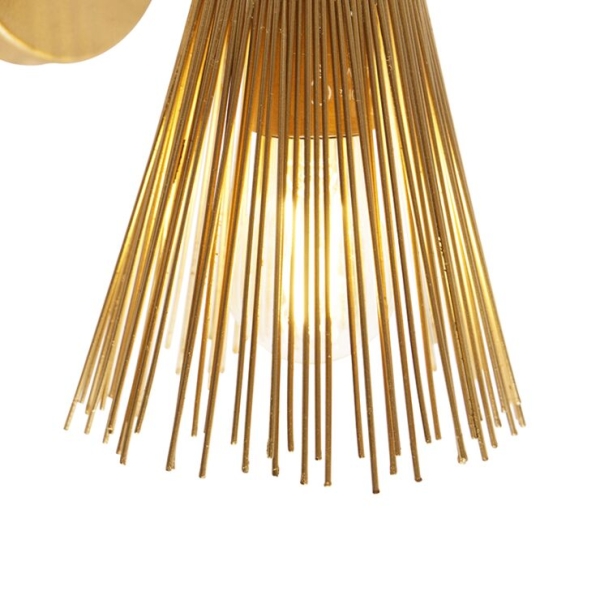 Art deco wandlamp goud 2-lichts - broom
