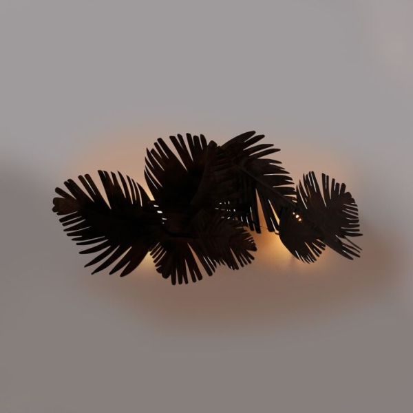 Art deco wandlamp koper 105 cm 2-lichts - lauf