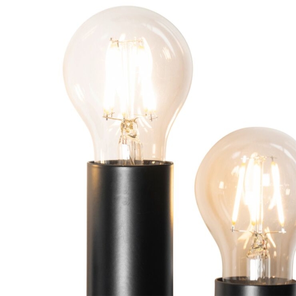 Art deco wandlamp zwart 6-lichts - tubi