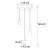 Art deco hanglamp koper 3-lichts - facil