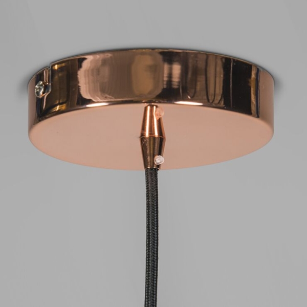 Art deco hanglamp koper met helder glas 30 cm - ball 30