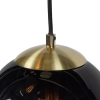 Art deco hanglamp messing met zwart glas 3-lichts - pallon