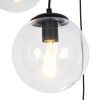 Art deco hanglamp zwart 3-lichts - pallon