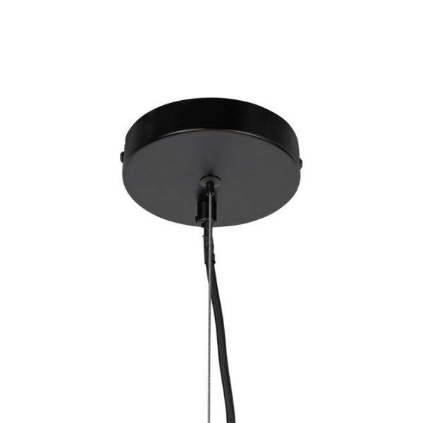 Art deco hanglamp zwart met opaal glas 8-lichts rond - uvas