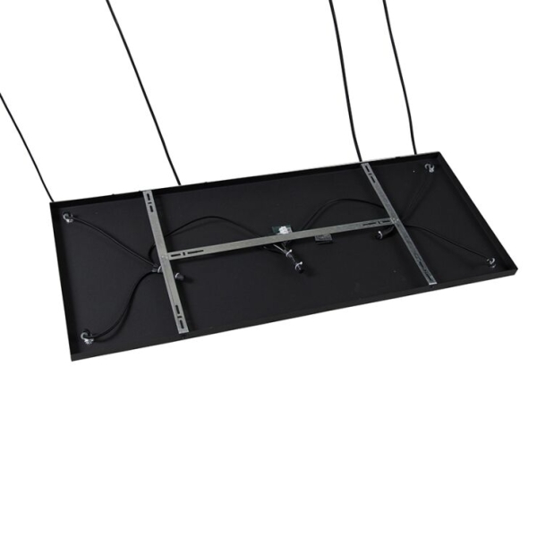 Art deco hanglamp zwart met smoke glas 5-lichts - wallace