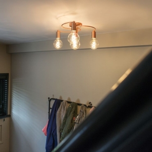 Art deco plafondlamp koper 4-lichts - Facil