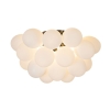 Art deco plafondlamp zwart met opaal glas 6-lichts - uvas