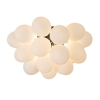 Art deco plafondlamp zwart met opaal glas 6-lichts - uvas