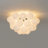 Art deco plafondlamp zwart met opaal glas 6-lichts - Uvas