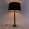 Art deco tafellamp brons met katoenen kap zwart 45 cm - torre
