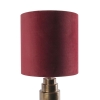 Art deco tafellamp brons velours kap rood met goud 40 cm - bruut