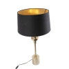 Art deco tafellamp goud en katoenen kap zwart 45 cm - diverso