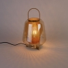 Art deco tafellamp goud met amber glas 23 cm - kevin
