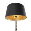 Art deco tafellamp goud met katoenen kap zwart 45 cm - torre