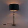 Art deco tafellamp goud met velours blauwe kap 35 cm - torre