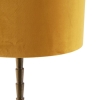 Art deco tafellamp met velours kap geel 35 cm - pisos