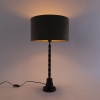 Art deco tafellamp zwart 35 cm velours kap taupe - pisos