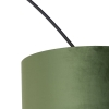 Booglamp zwart velours kap groen met goud 50 cm - xxl