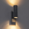 Buiten wandlamp donkergrijs 2-lichts met schemersensor - duo