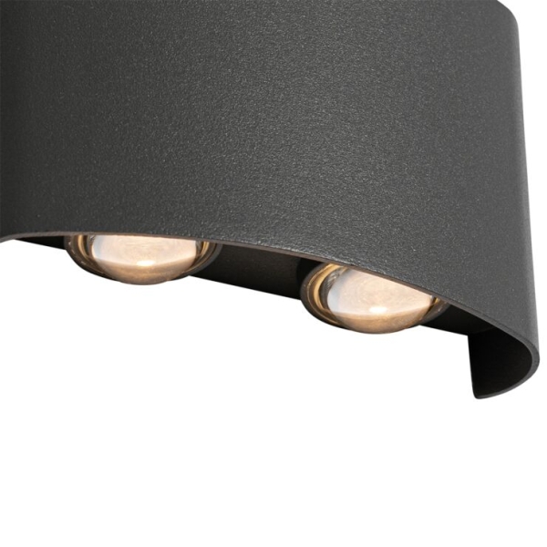 Buiten wandlamp donkergrijs incl. Led 4-lichts ip54 - silly