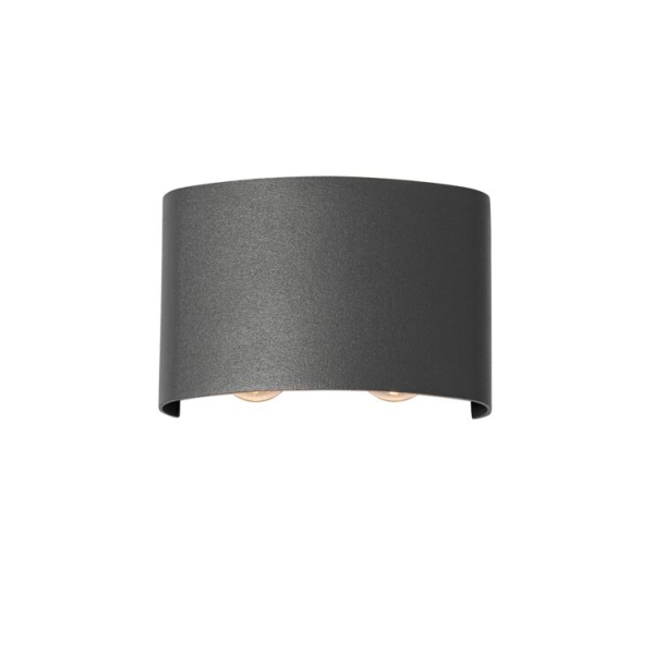Buiten wandlamp donkergrijs incl. Led 4-lichts ip54 - silly