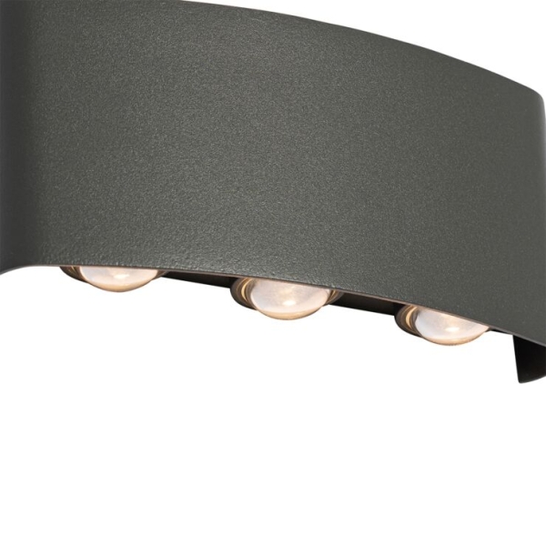 Buiten wandlamp donkergrijs incl. Led 6-lichts ip54 - silly