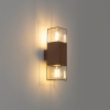 Buiten wandlamp roestbruin met smoke kap 2-lichts ip44 - denmark