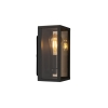 Buiten wandlamp zwart met smoke glas 26 cm ip44 - charlois