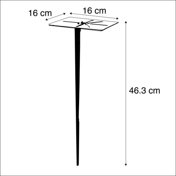 Buitenlamp 50 cm antraciet met grondpin en kabelmof - denmark