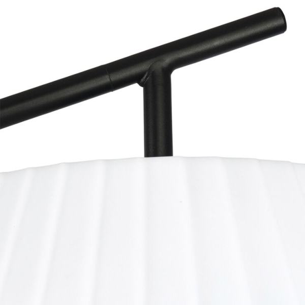 Design buiten vloerlamp zwart met witte kap ip44 - robbert