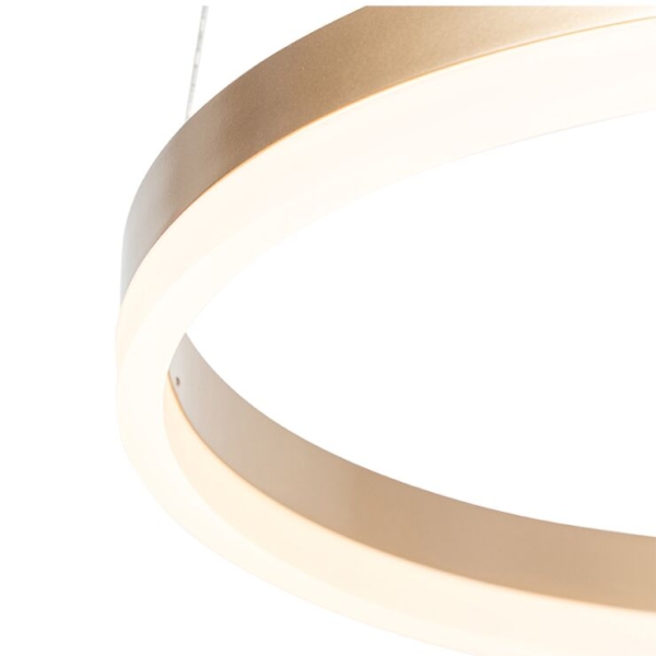 Design hanglamp goud 40 cm incl. Led 3-staps dimbaar - anello