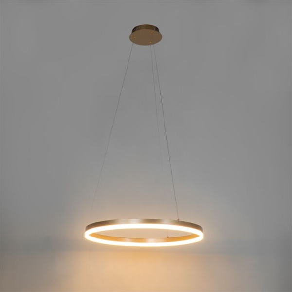 Design hanglamp goud 60 cm incl. Led 3-staps dimbaar - anello