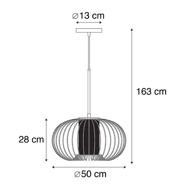 Design hanglamp goud met zwart 50 cm - marnie