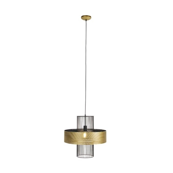 Design hanglamp goud met zwart 50 cm - tess
