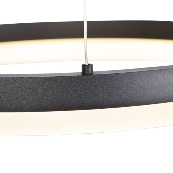 Design hanglamp zwart 40 cm incl. Led 3-staps dimbaar - anello