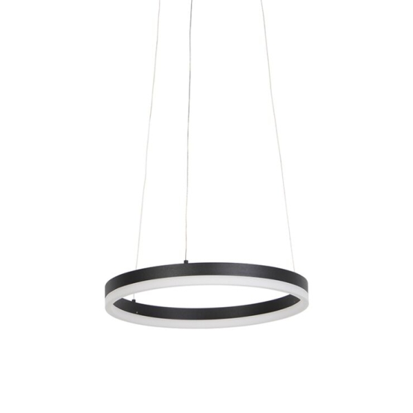 Design hanglamp zwart 40 cm incl. Led 3 staps dimbaar anello 14
