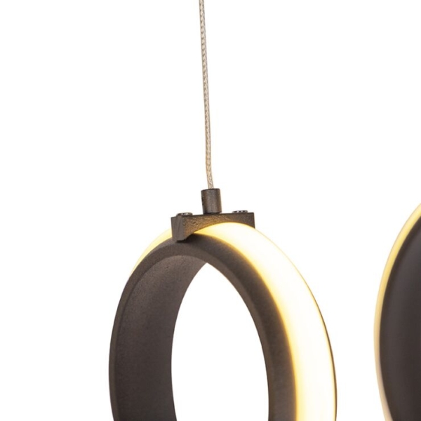 Design hanglamp zwart dimbaar incl. Led groot - twisted