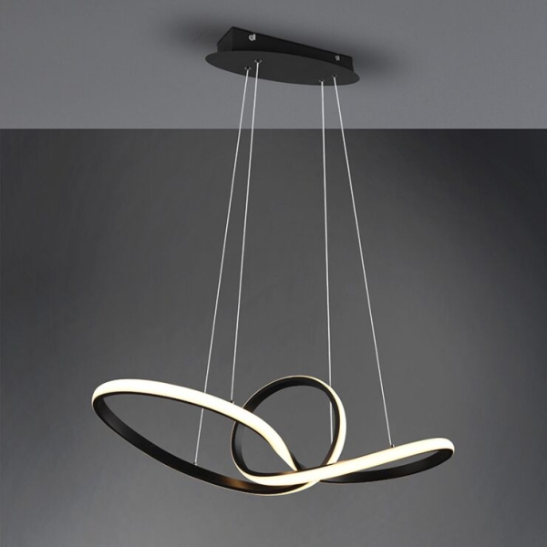 Design hanglamp zwart incl. Led 3-staps dimbaar - levi