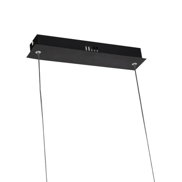 Design hanglamp zwart incl. Led met touchdimmer - platina