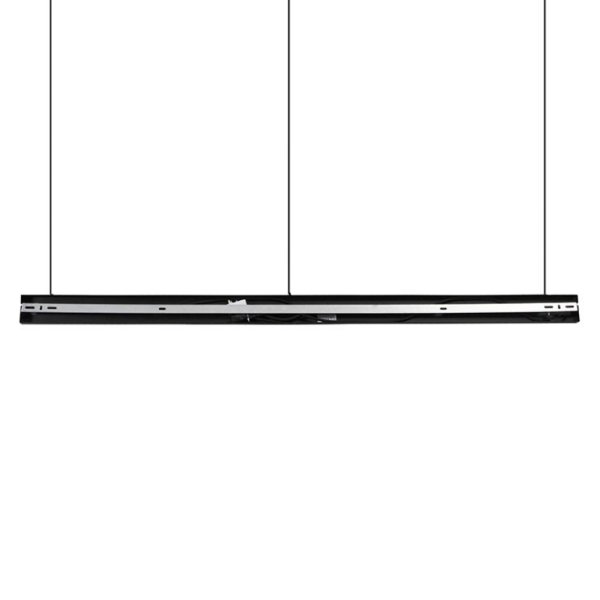 Design hanglamp zwart met amber glas 3-lichts 161