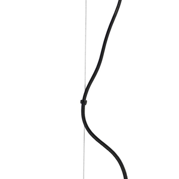 Design hanglamp zwart met amber glas 8-lichts - uvas
