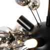 Design hanglamp zwart met glas smoke 8-lichts - explode