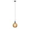 Design hanglamp zwart met goud glas - bert