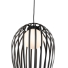 Design hanglamp zwart met opaal - angela