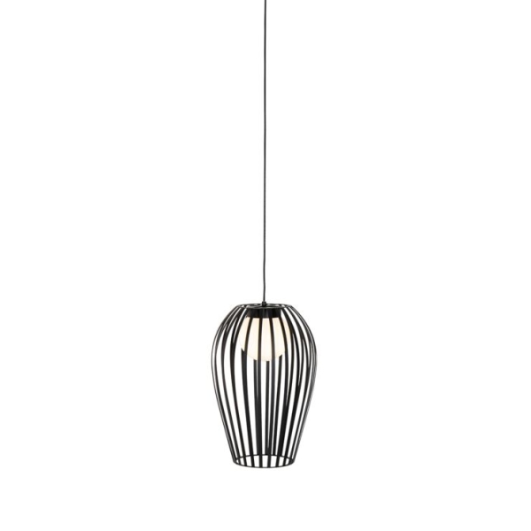 Design hanglamp zwart met opaal - angela